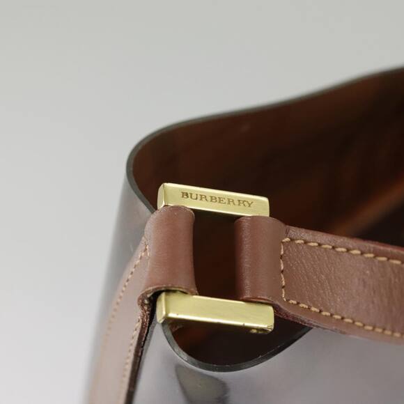Burberry Nova Check Shoulder Bag Vinyl Leather Brown Gold - Picture 10 of 16